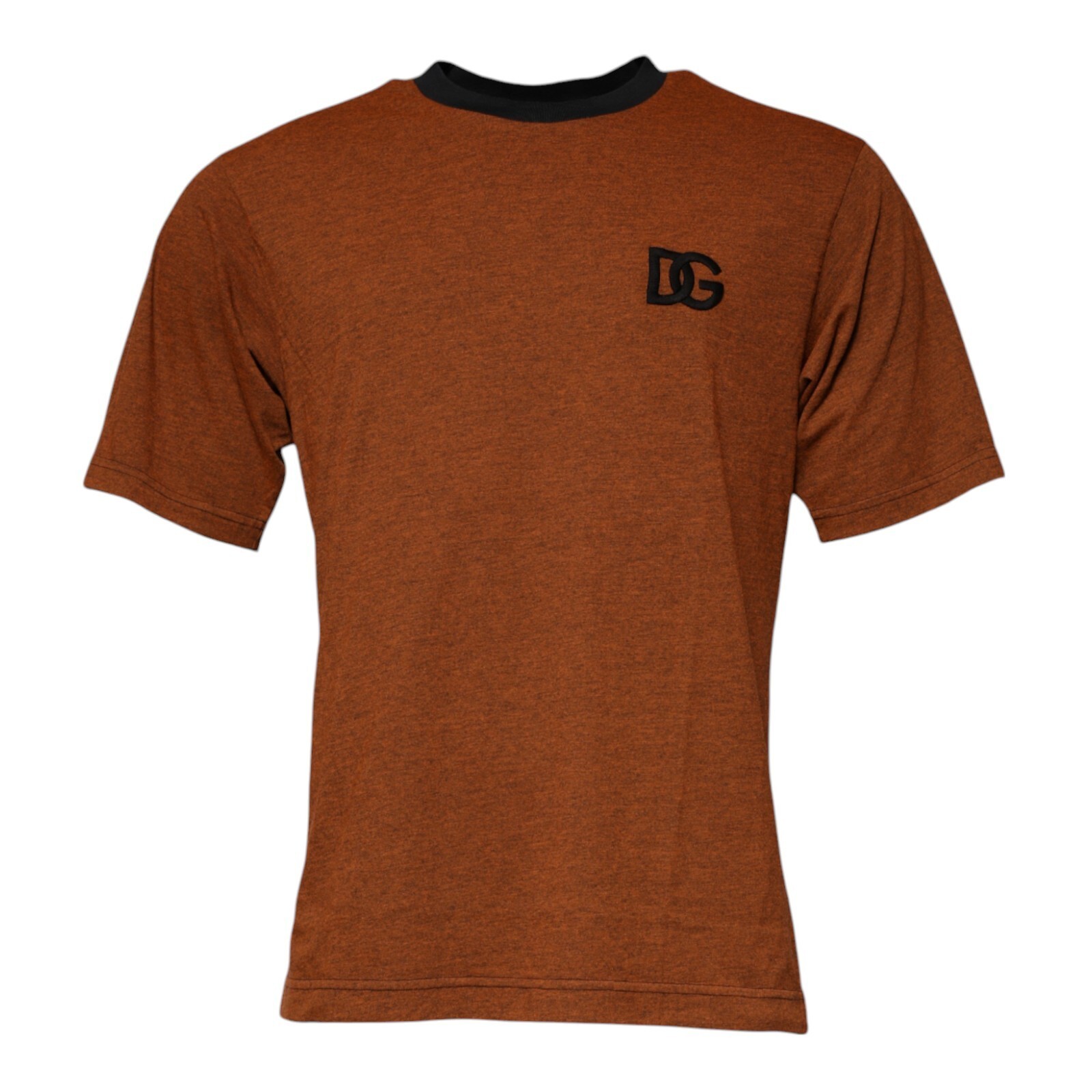DOLCE & GABBANA T-shirt Brown DG Logo Polyester Crew Neck Men IT48/US38/M 600usd