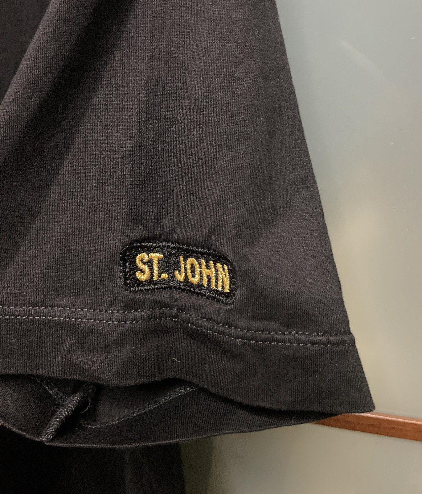 St John Sport By Marie Gray Vintage 100% Cotton Italy Black T-Shirt Tee Size M