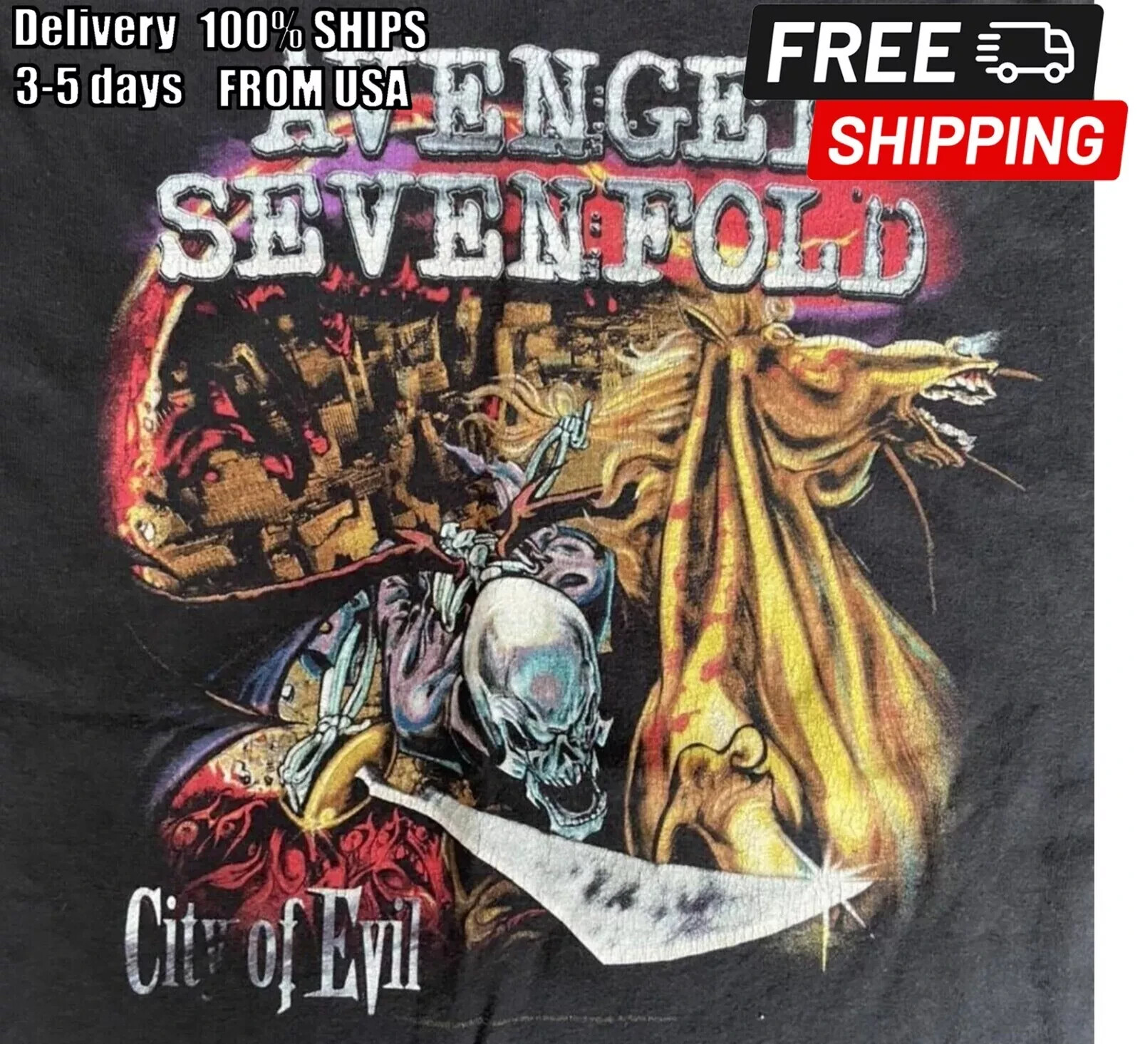 Avenged sevenfold City of Evil Shirt Classic Black Unisex T-shirt