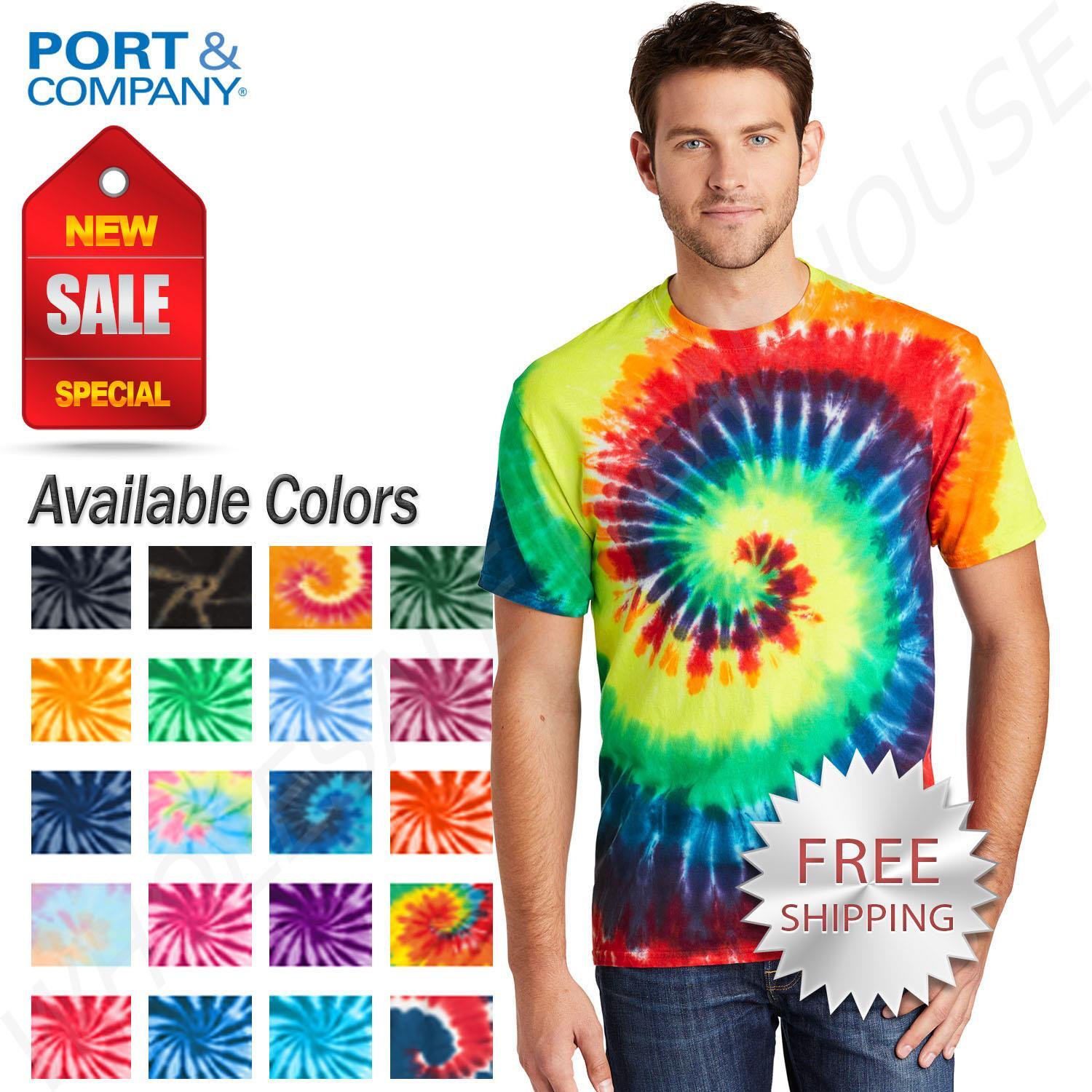 Port & Company Men’s Multi Color Short Sleeve Standard Fit Tie-Dye T-Shirt PC147