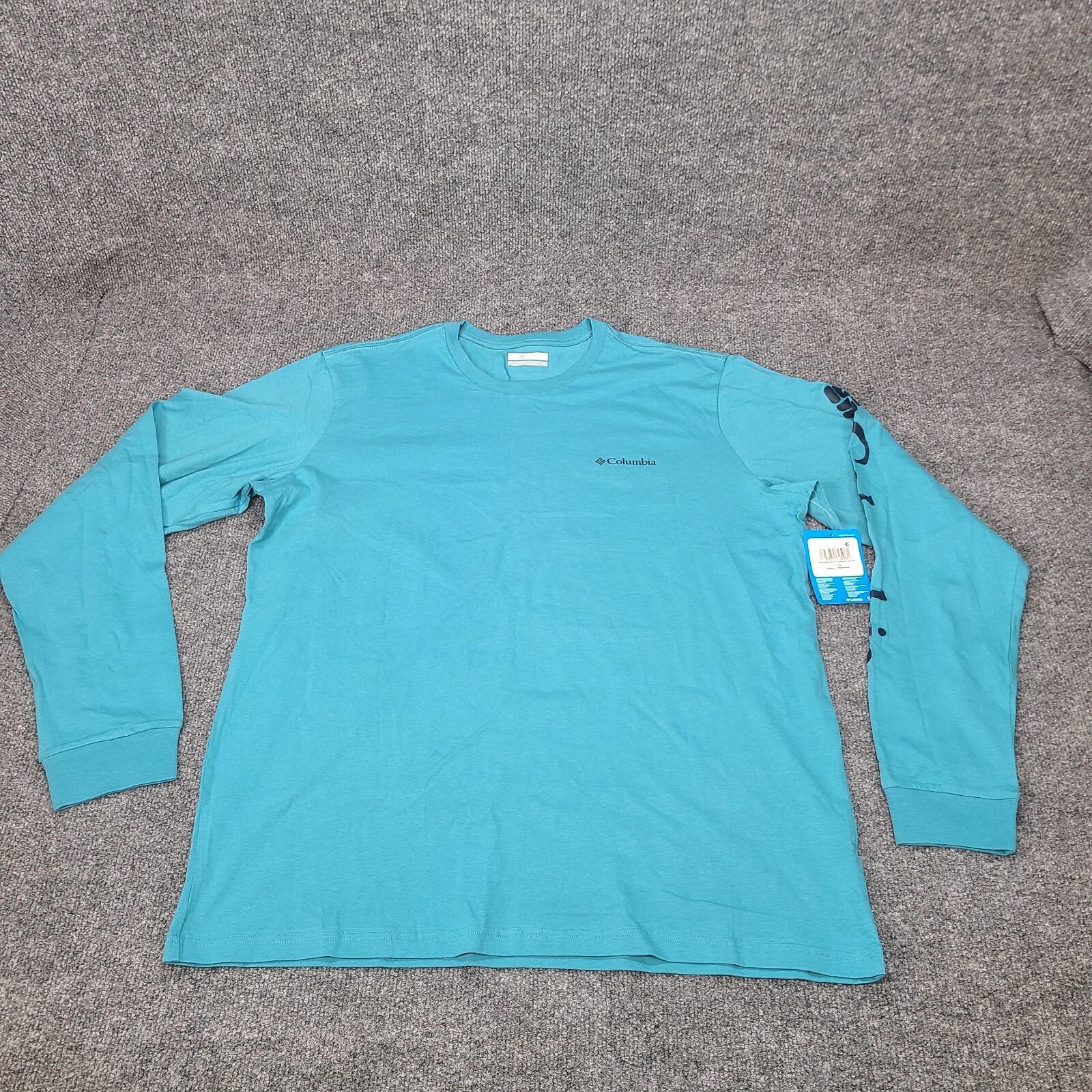 Columbia Shirt Mens Large Blue Teal Longsleeve Lightweight Outdoor New 94