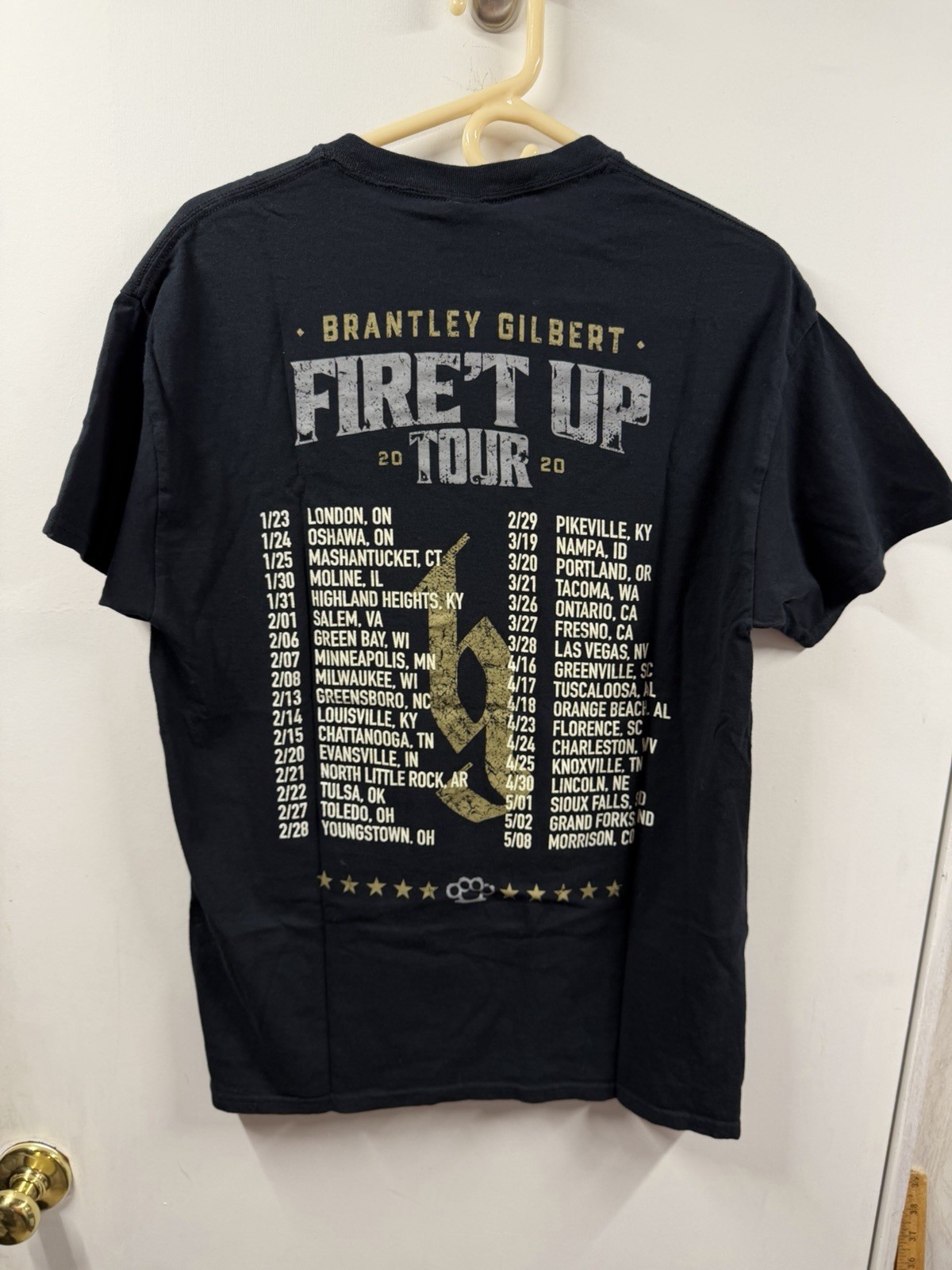 Brantley Gilbert Tour Shirt 2020 Fire’t Up 2020 Size Large Country Concert