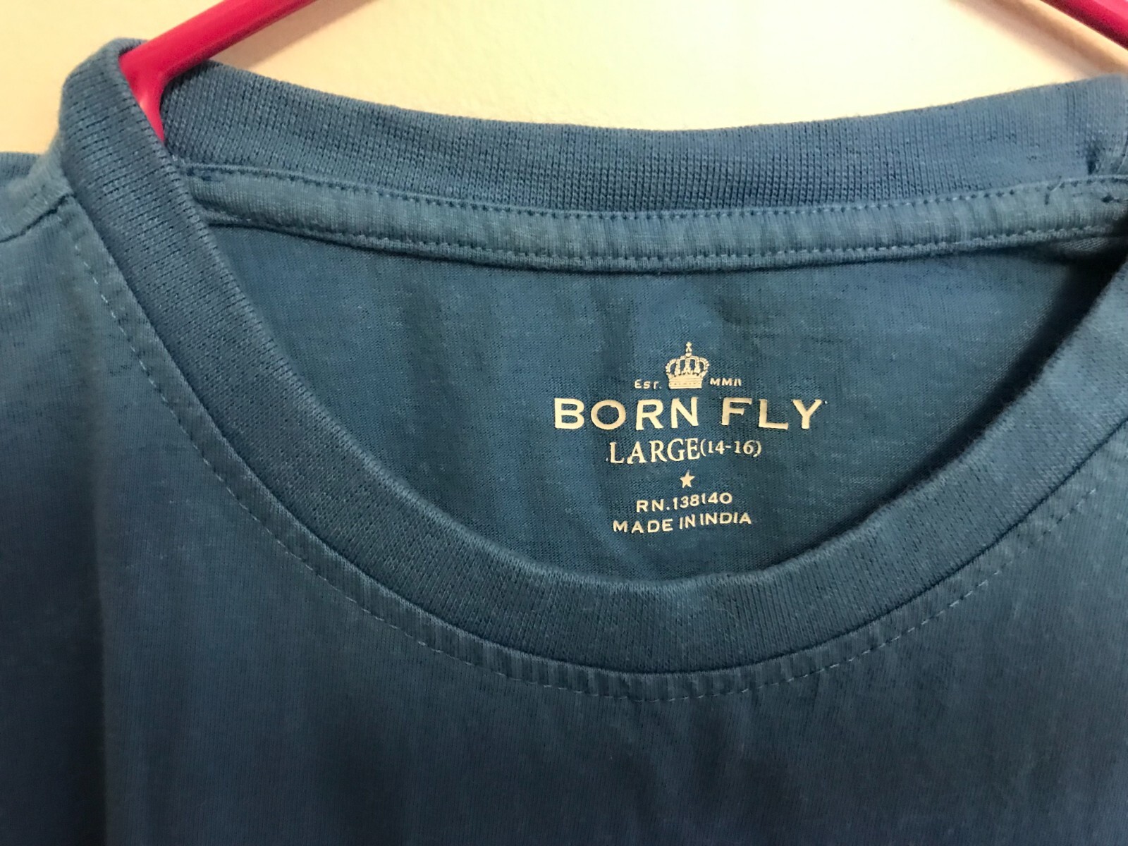 BORN FLY T SHIRT LARGE 14-16 WITH RAISED EMBOSSED BEAR RARE