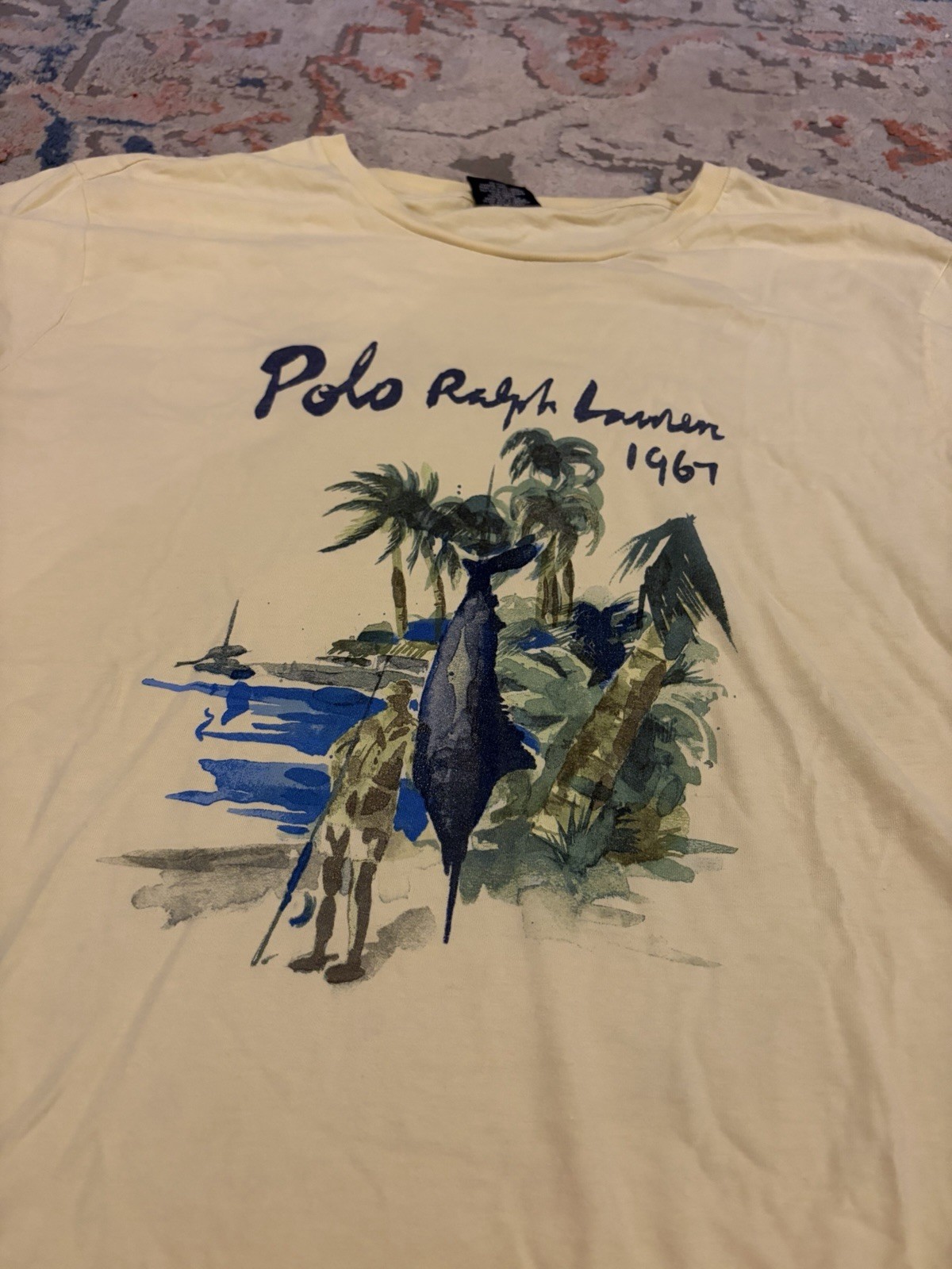 Vintage Polo Ralph Lauren Sportsman Fisherman T Shirt Xl