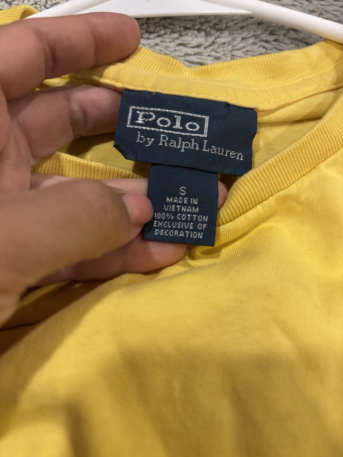 Polo Ralph Lauren Short Sleeve T-Shirt Pony Logo Mens Yellow Cotton Size Small