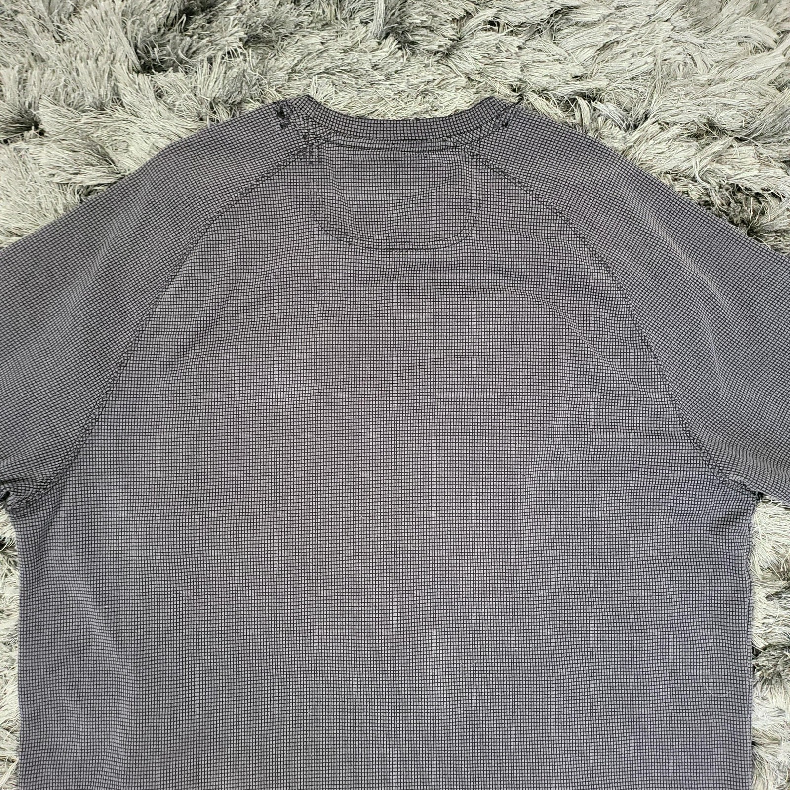 Tommy Bahama Shirt Mens Medium Gray Check Tee Modal Blend Soft Lightweight Flaw