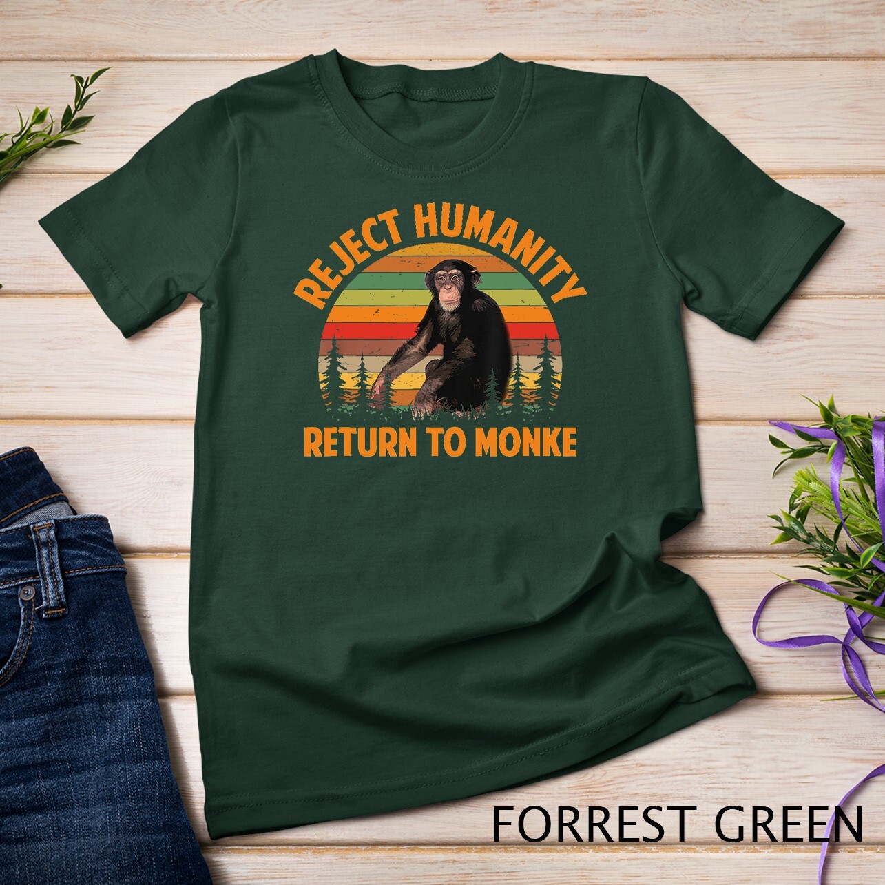 Funny Reject Humanity Return to Monke Meme Monkey Evolution Unisex T-shirt