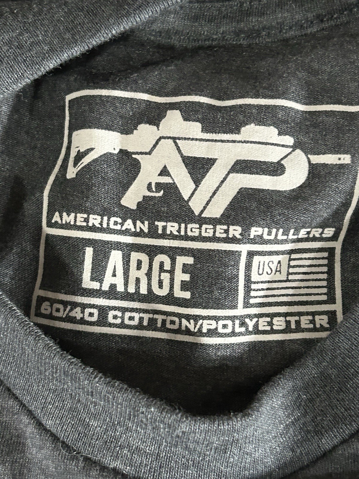 American Trigger Pullers Men’s Large T-Shirt USA Made Lightweight Soft Stretch