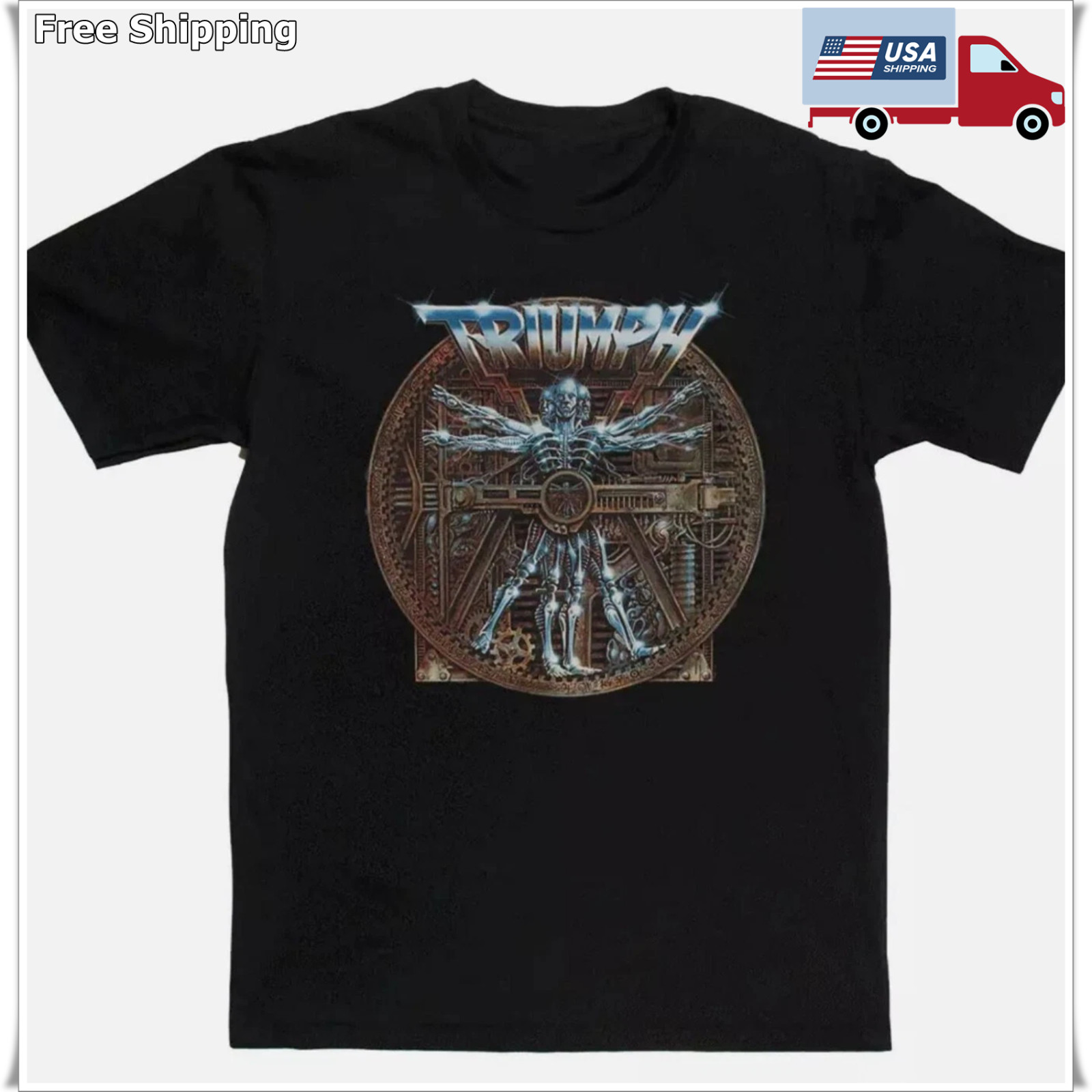 Vtg Triumph – Thunder Seven Heavy Cotton Black Unisex Full Size Shirt
