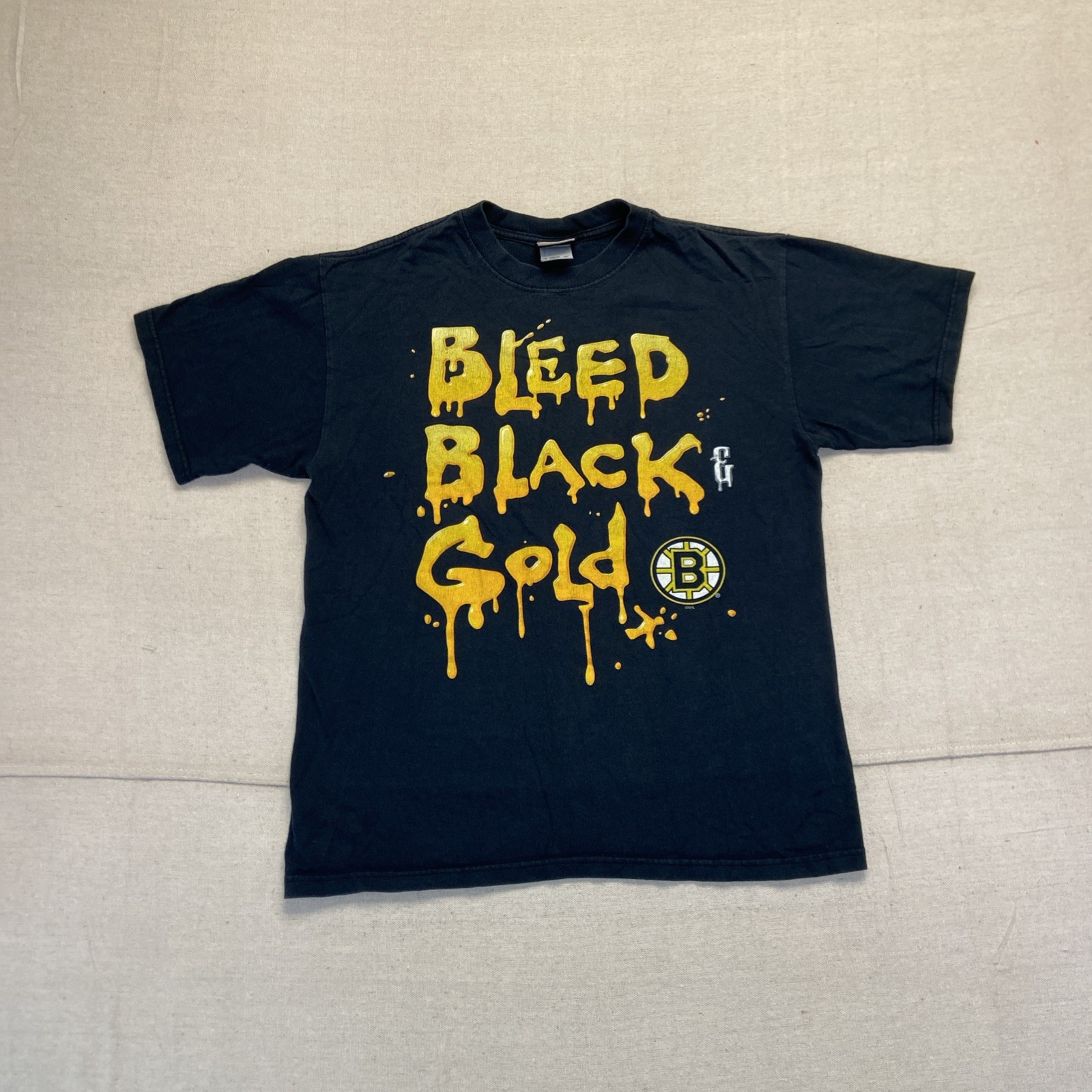 Boston Bruins Shirt Mens M Liquid Blue Black Hockey NHL Vintage Y2k
