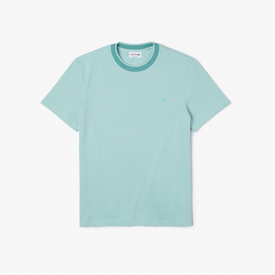 Lacoste Men’s Regular Fit Stretch Pique T-shirt Tonal Ribbed Collar Size 6 XL