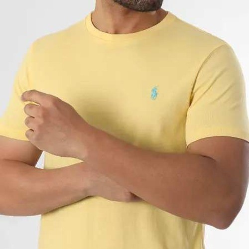 Polo Ralph Lauren Mens T-Shirt Fall Yellow Blue Pony Logo Cotton Tee Small NWT