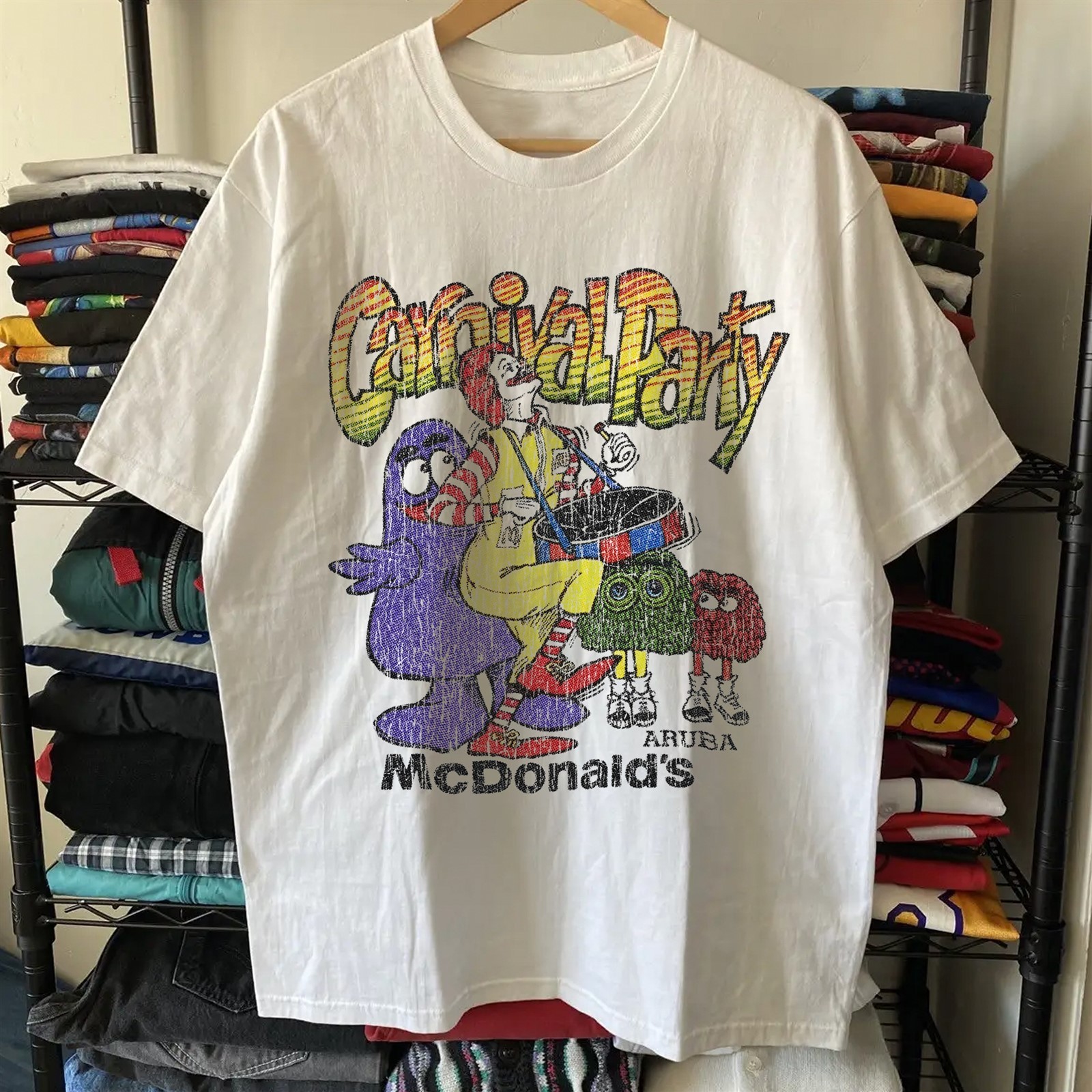 1987 Mcdonald’s Carnival Party Aged T-Shirt White M