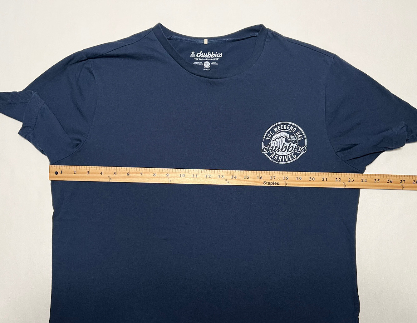 CHUBBIES The Weekend Has Arrived Men XXL Blue Short Sleeve 2 Sided T-Shirt