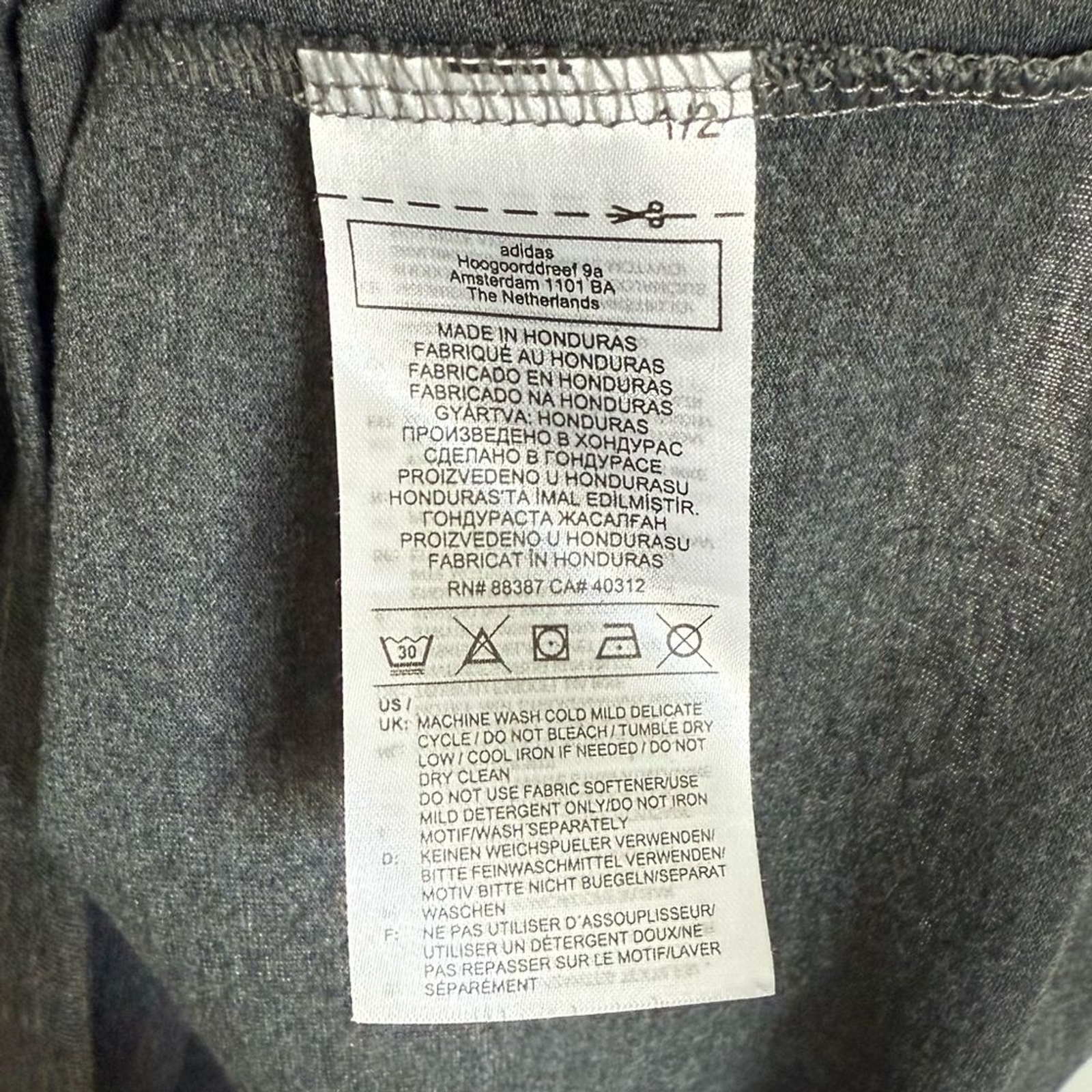 Adidas Grey Short Sleeve Workout Casual T-shirt Size Large