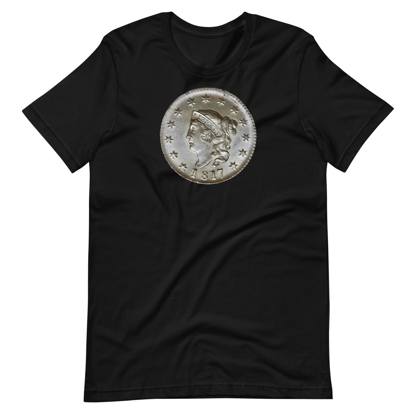 Classic Head Large Cent Coin T-Shirt — 1817 Early U.S. Tee — Coin Collector Gift