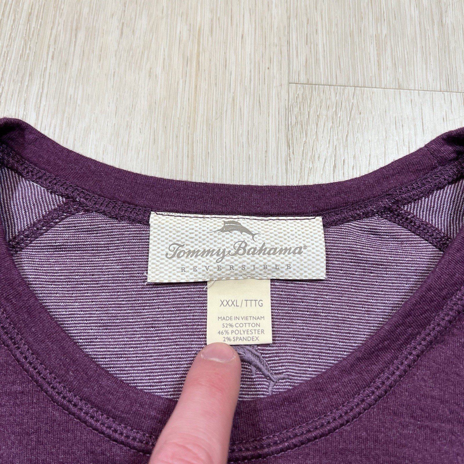 Tommy Bahama Men’s XXXL Reversible Long Sleeve TShirt – Purple Cruisewear