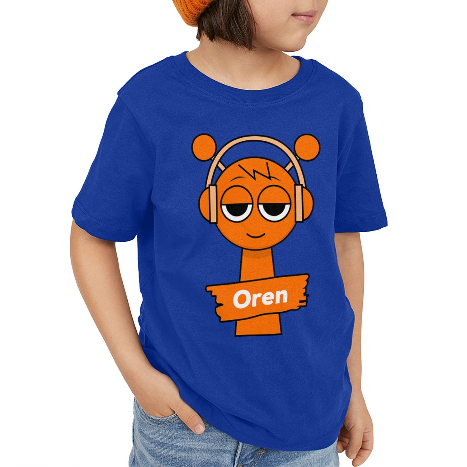 Sprunki Oren Orange Kids T-Shirt Funny Sprunki Kids Shirt Oren Sprunki Kids Tee