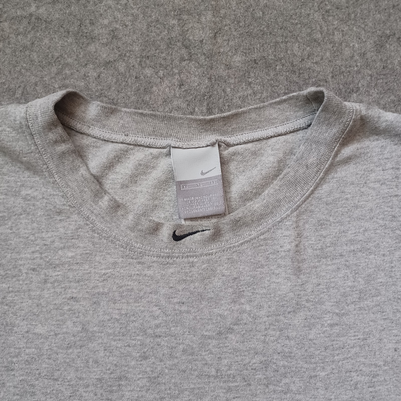 Vintage Nike Tank T Shirt Mens XL Gray Center Swoosh Collar Muscle Basketball