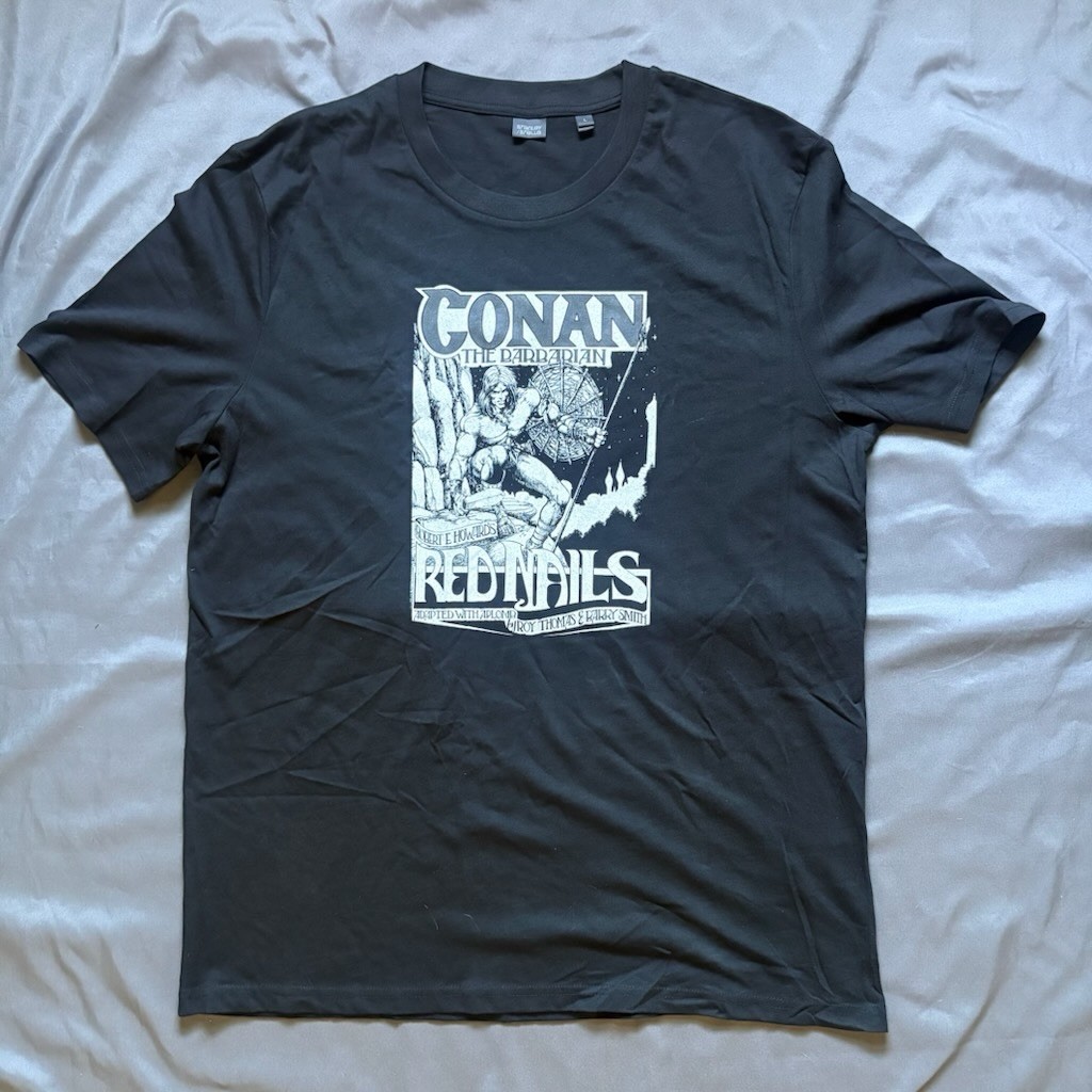 Savage Sword Conan The Barbarian Red Nails Black T-Shirt Adult Size Large 22×26