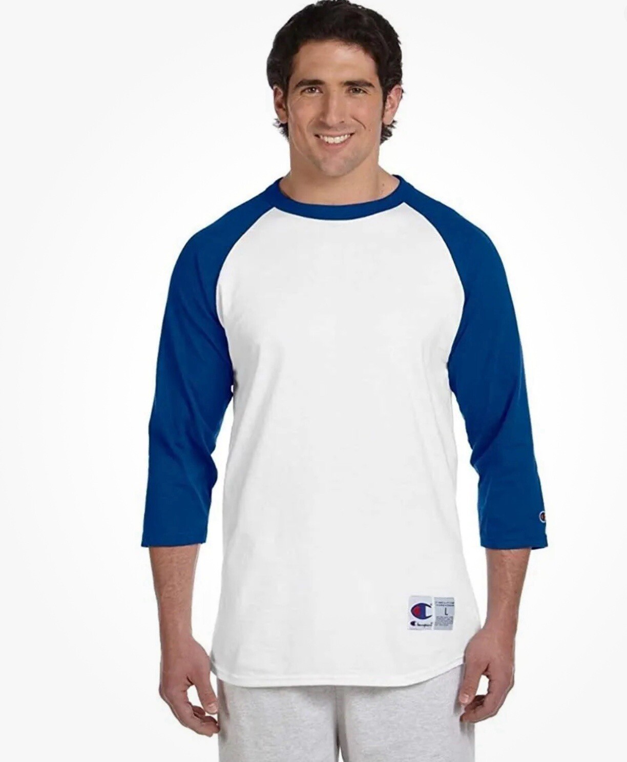 Champion 5.2 oz. Tagless Raglan Long Sleeves Baseball T-Shirt T1397