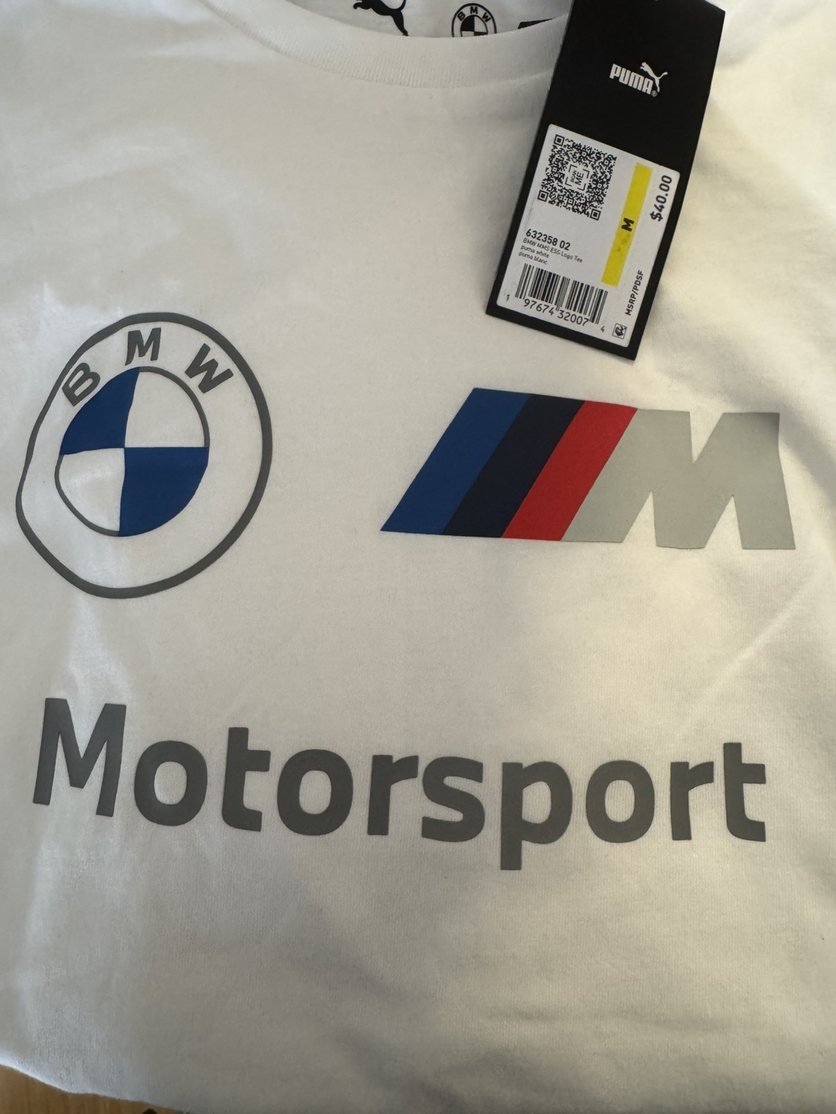 Puma BMW Motorsport MMS Essential Racer Logo T Shirt Men’s Size Medium