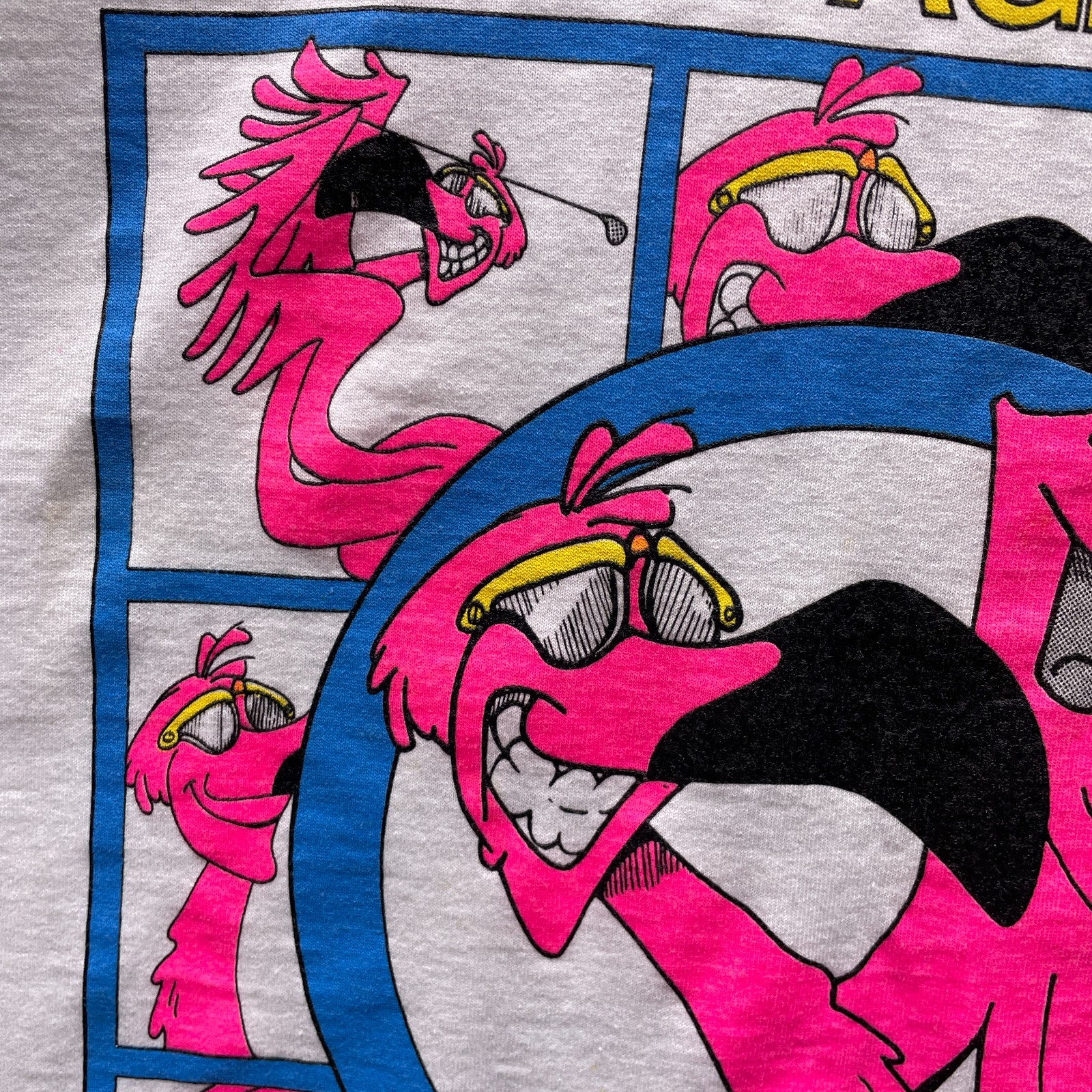 Vtg Flamingo Sanford Florida Graphic Mens M T Shirt Bright Pink Golden Age Games