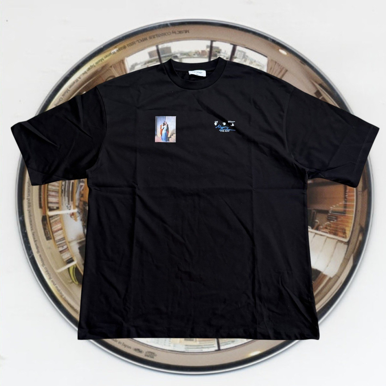 Off-White The Kiss Hayez Black Graphic T-Shirt XXL Oversized Streetwear Archive