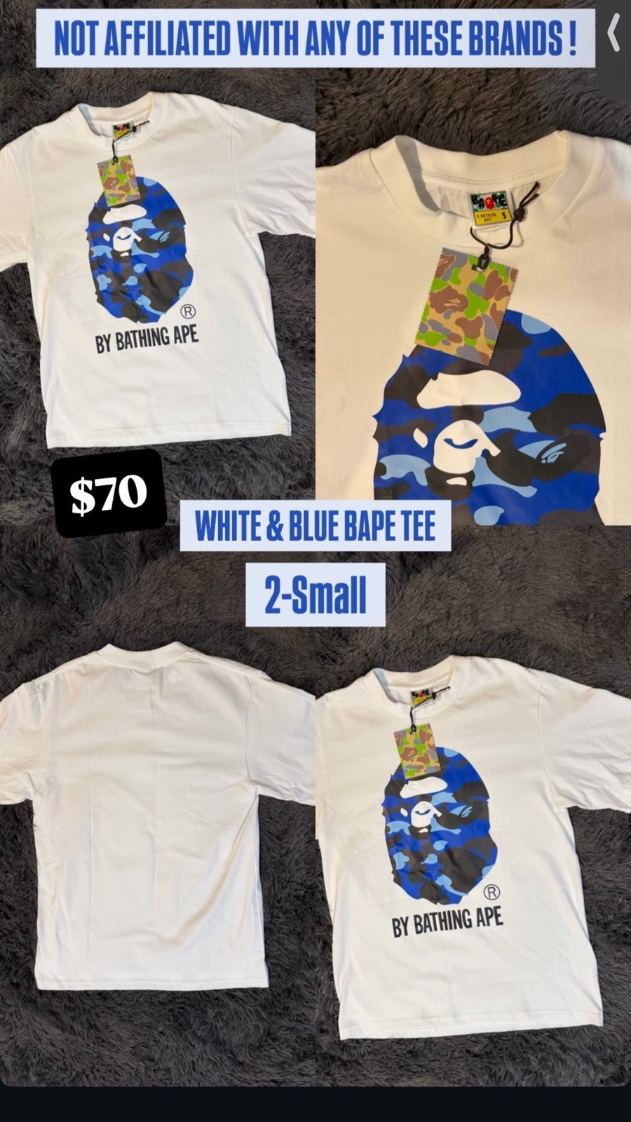 All Color and Sizes Bape Tee Shirts Best Quality for Summer Short Sleeve