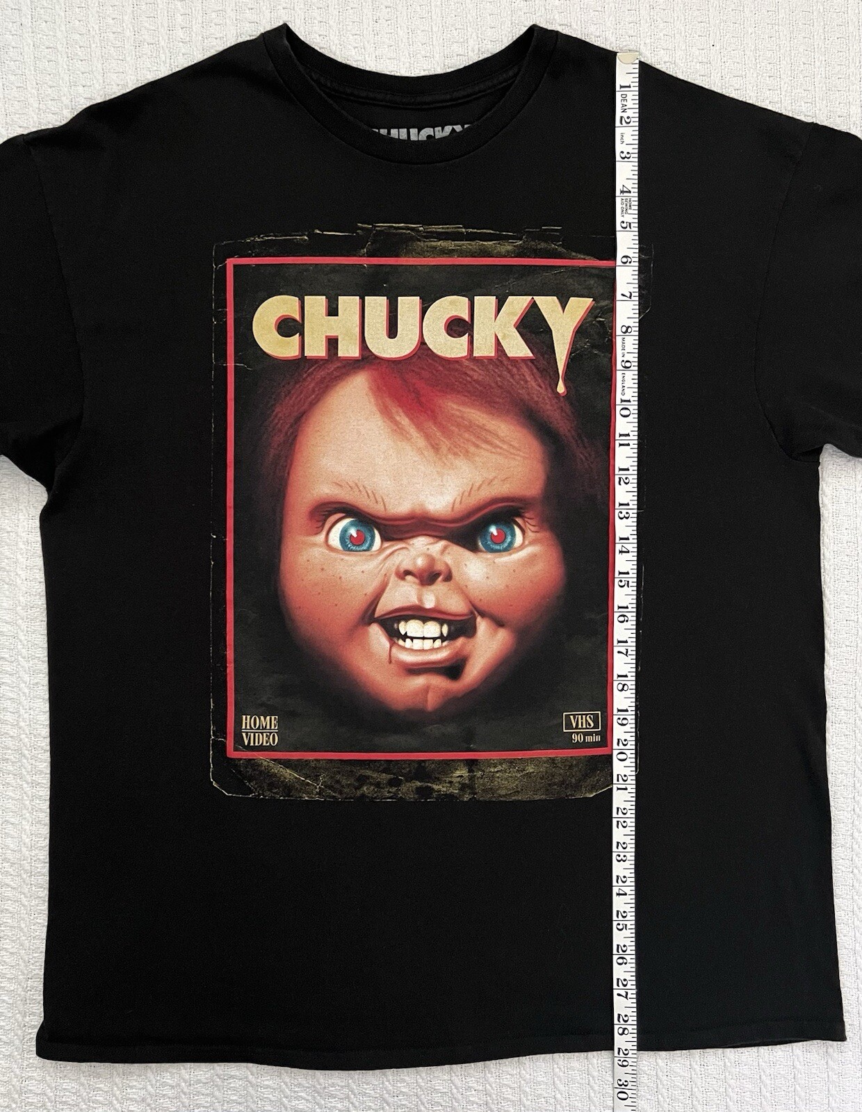 Chucky Childs Play Wanna Play 1988 VHS Cover Mens Shirt LG 22” X 29”