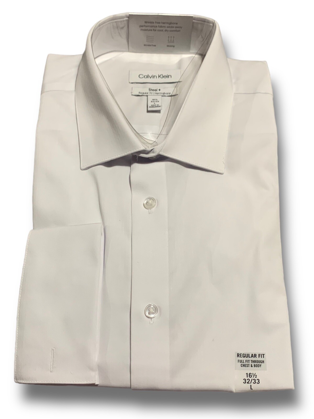 Calvin Klein Men’s Steel Slim Fit Non Iron Stain Shield Solid Dress Shirt NWT