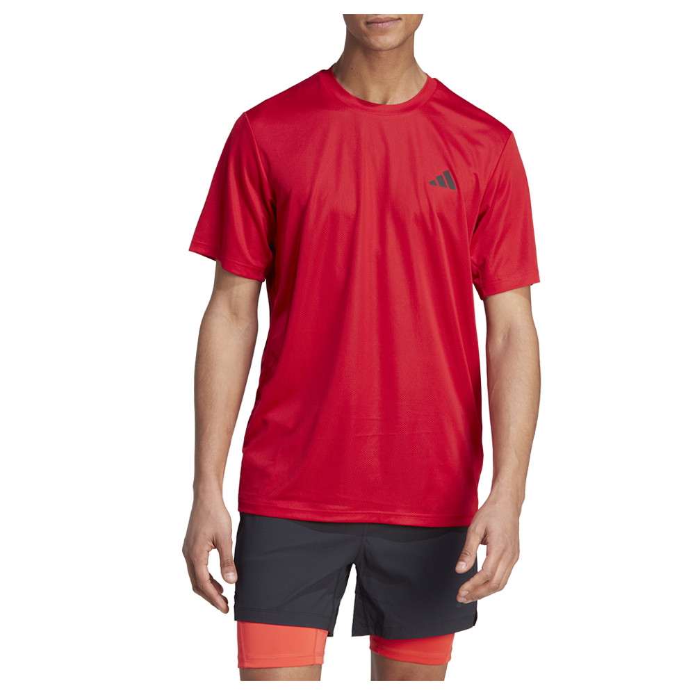 adidas Train Essentials Crew Neck Short Sleeve Athletic T-Shirt Mens Red Casual