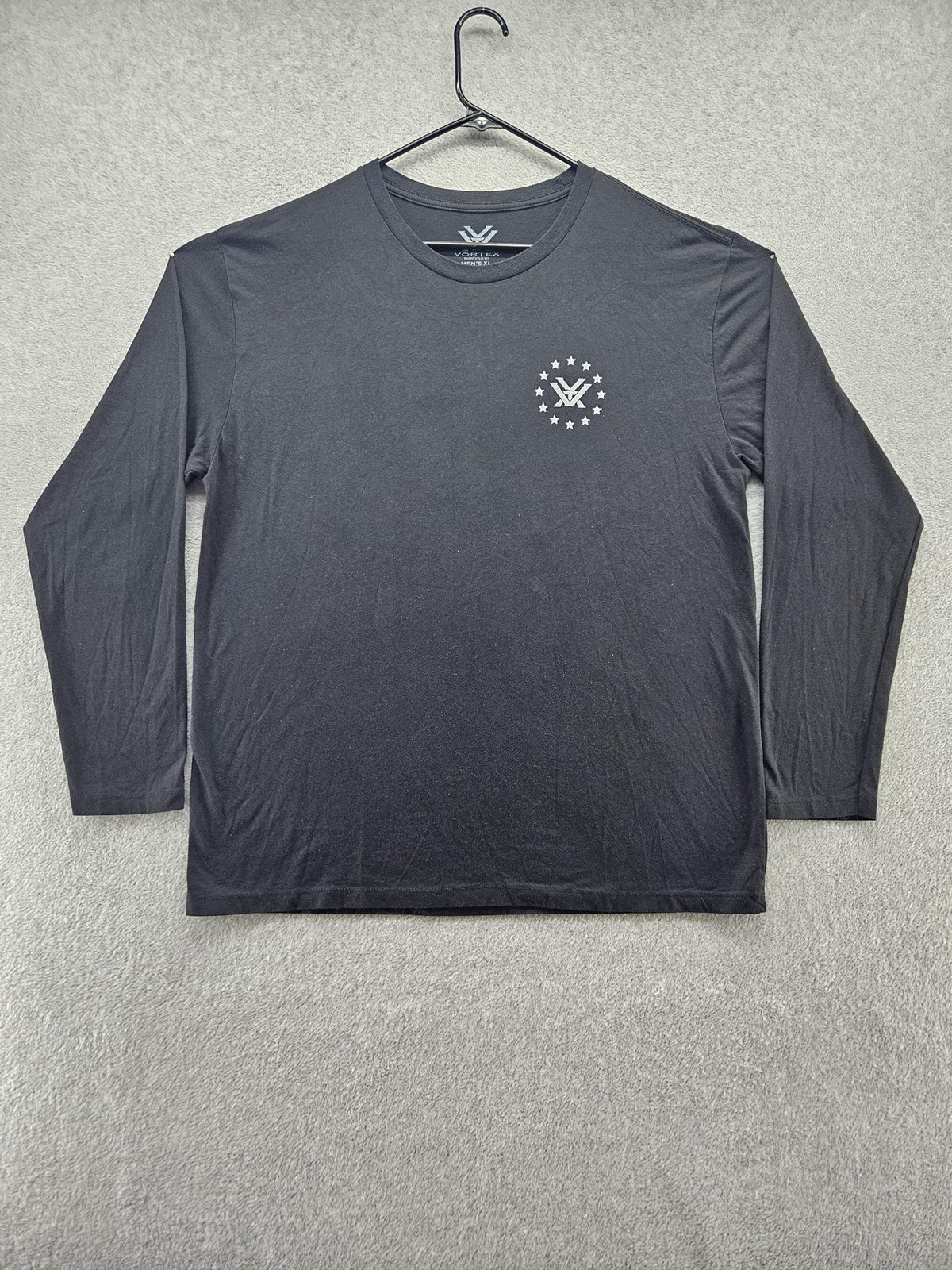 Vortex Shirt Mens XL Black Long Sleeve Crew Neck Logo Jersey Lightweight