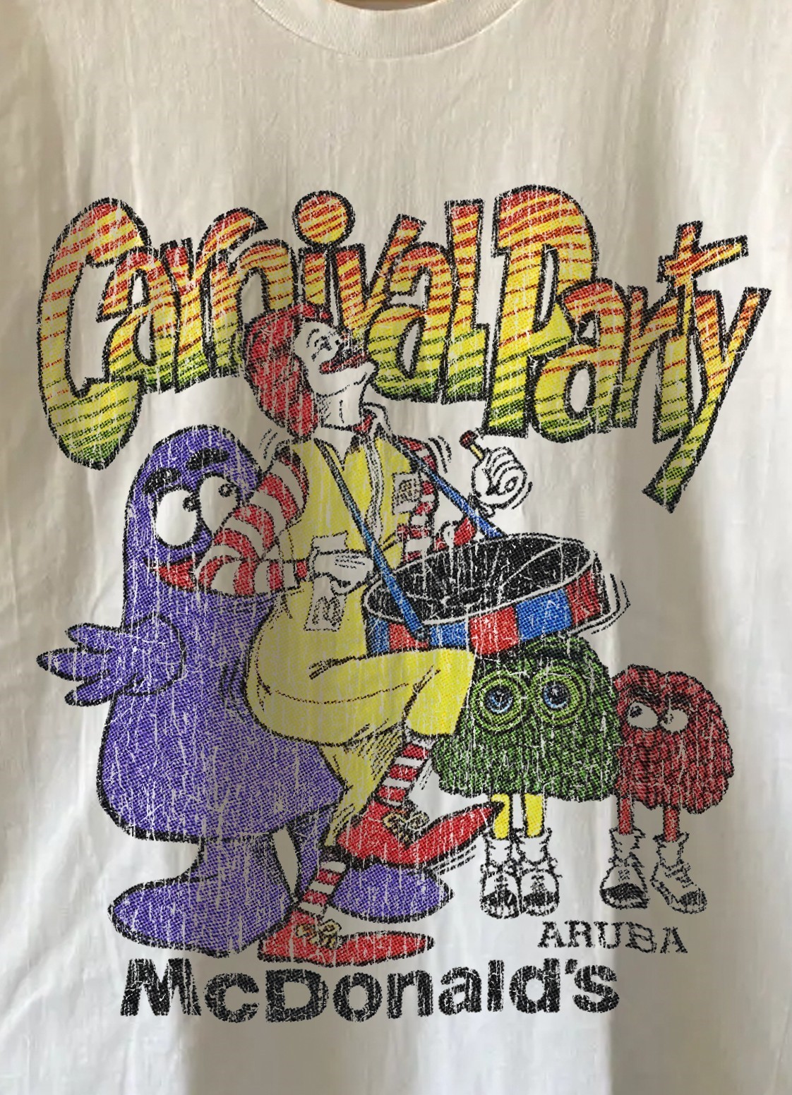 1987 Mcdonald’s Carnival Party Aged T-Shirt White M