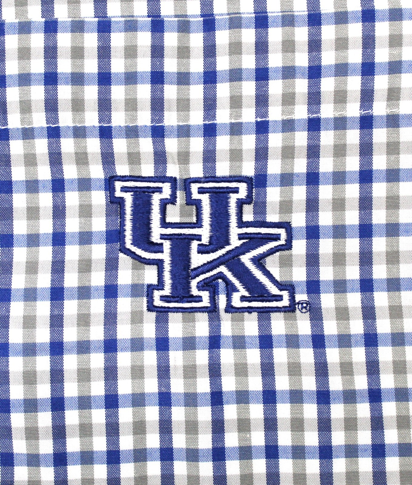 KENTUCKY WILDCATS SHIRT COTTON GINGHAM PLAID Sz LARGE, L