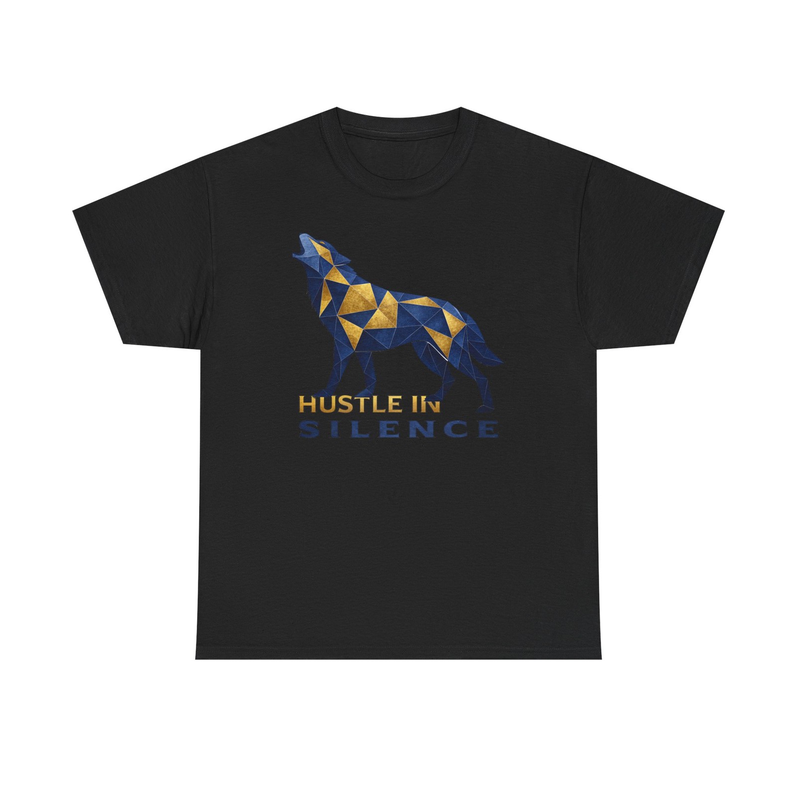 Hustle In Silence Wolf Shirt, Geometric Wolf T-Shirt, Motivational Tee, Wolf