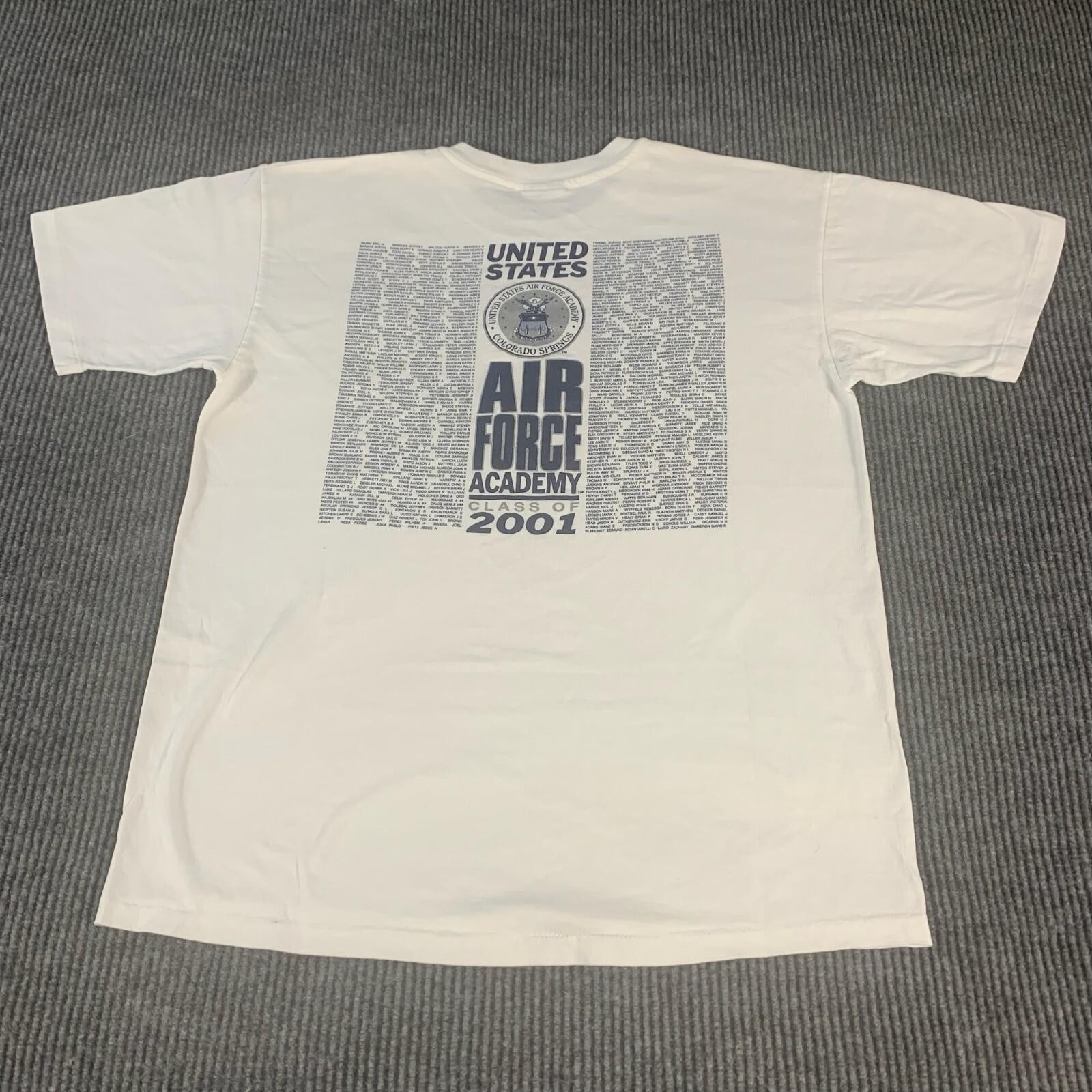 VTG Gear For Sports T Shirt Mens XL White Air Force Academy 2001 USA Y2K Retro