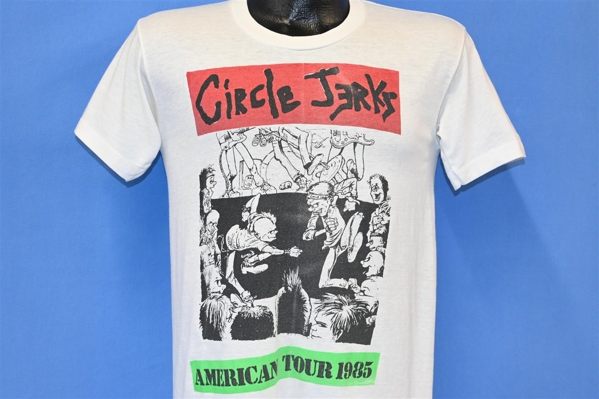 80s Circle Jerks American Tour 1985 Punk Band T-shirt 2 sided Unisex NH27282