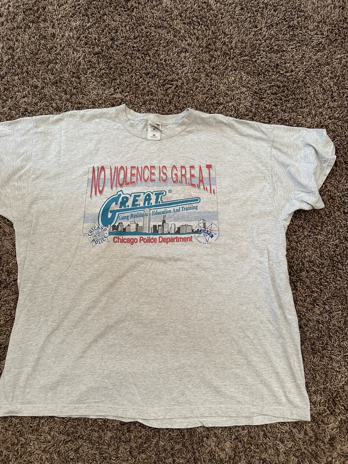 Vintage Chicago Police Department Stop The Violence T-Shirt 1994 Size XXL CPD