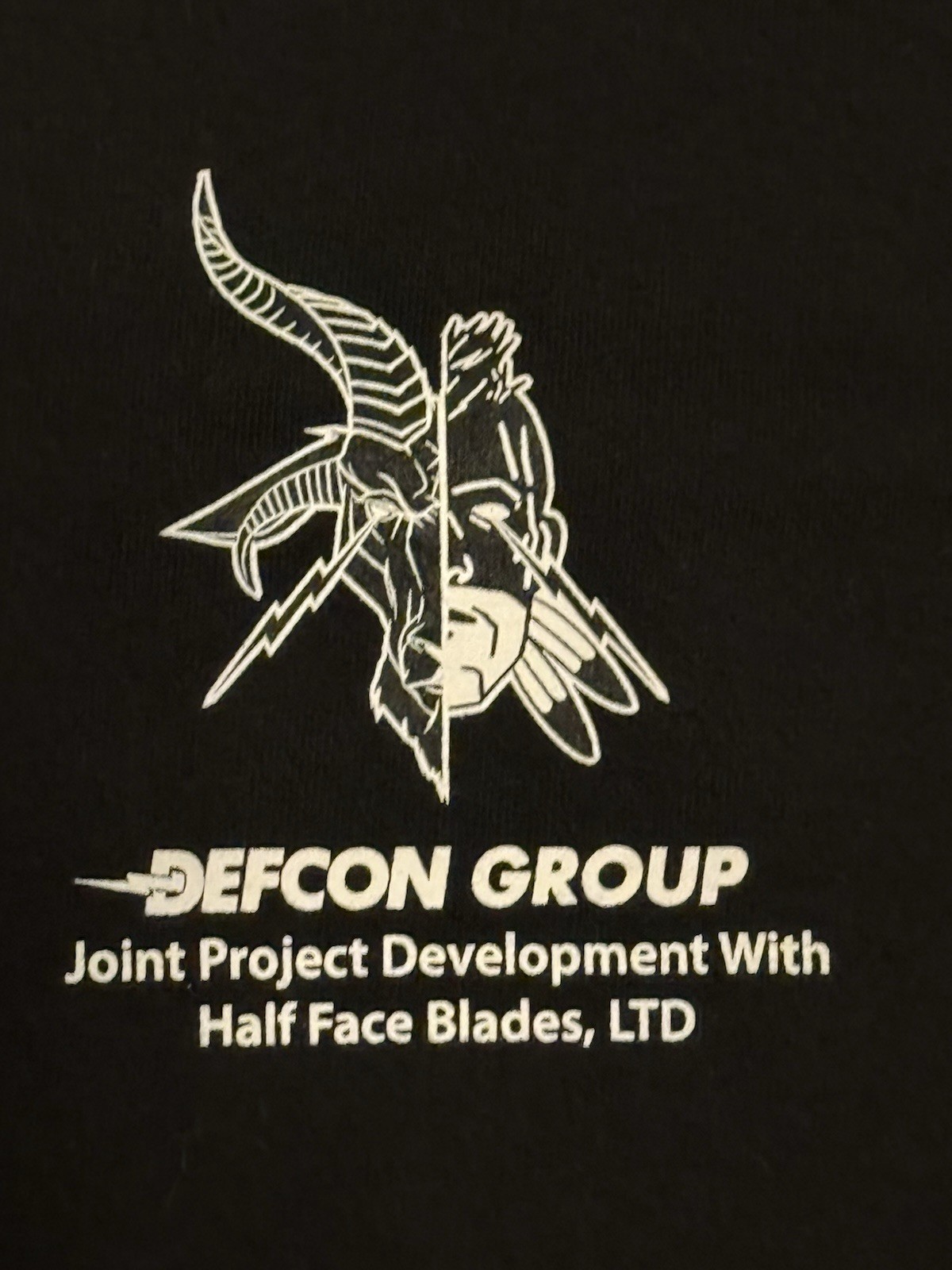 Defcon Group x Half Face Blades HFB Heavyweight Tee Black Large
