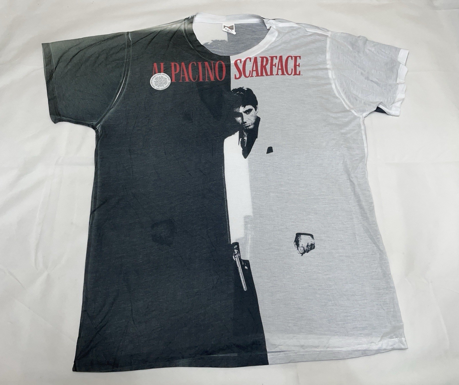 Scarface Al Pacino Shirt Dye Sublimated Tony Montana Logovision New Size 2XL
