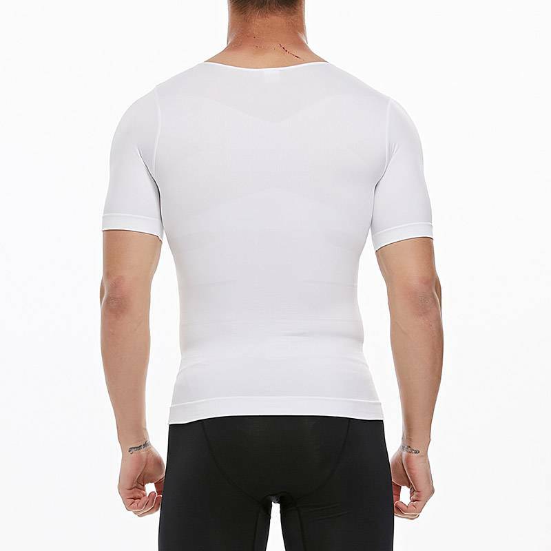 Men Slimming Body Shaper T-shirt Abs Abdomen Compression Tee Workout Tank Tops
