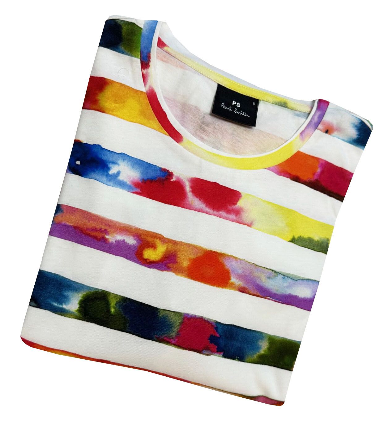 PAUL SMITH 100% COTTON MULTICOLOURED T-SHIRT / TOP BRAND NEW TAGS RARE SZ-S