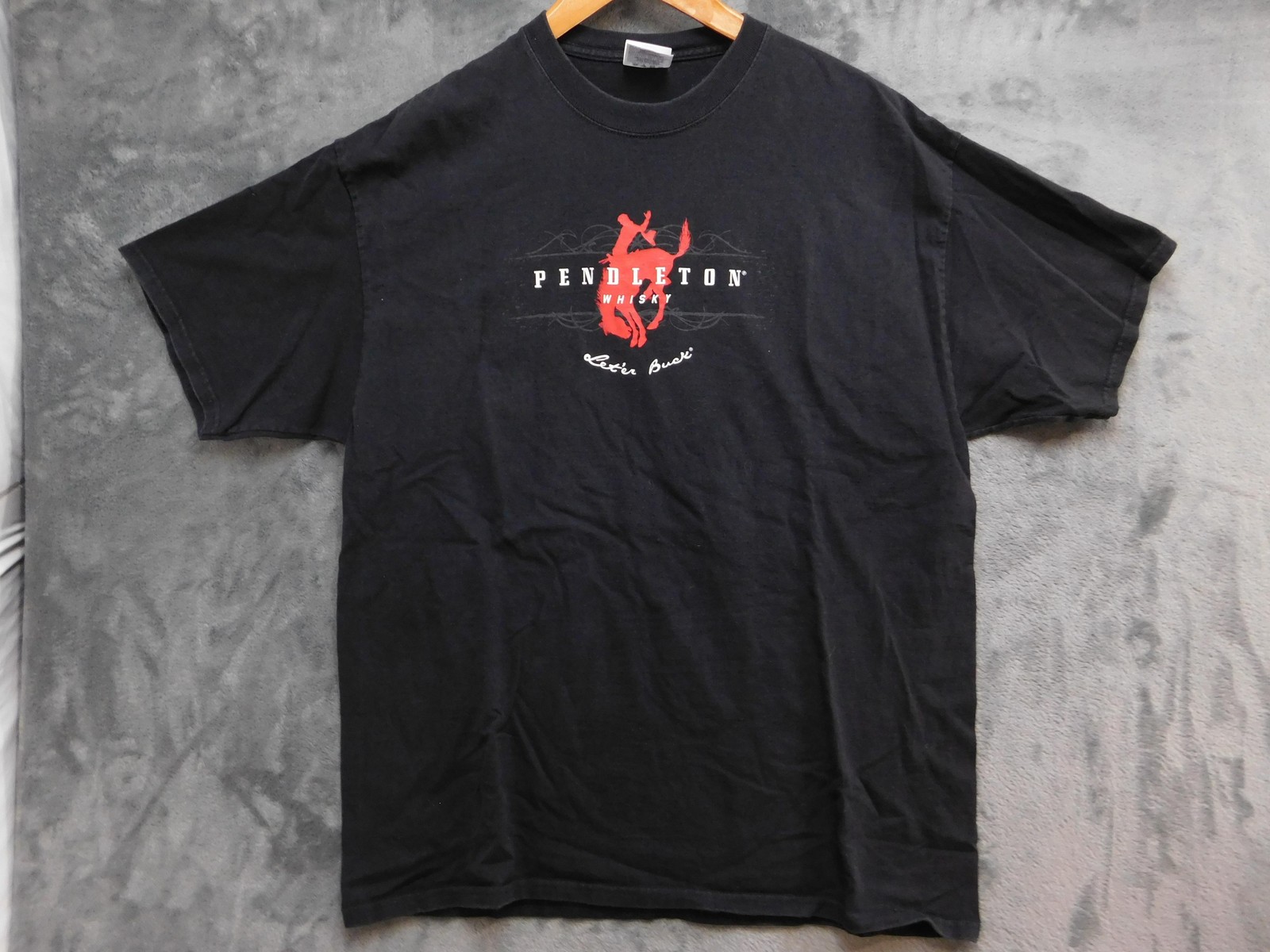 Port & Company Shirt Adult XL Black Pendleton Whiskey Graphic Logo Let ‘er buck