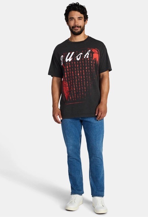 Bush Men’s Boxy Fit Graphic Band Tee Shirt, Size XL (40-42) NEW Charcoal