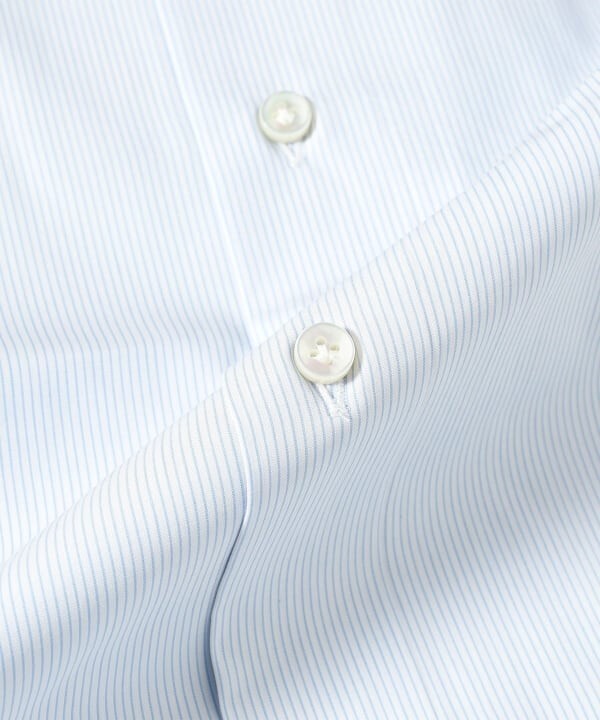 (ASK availability First) BEAMS Borriello Microstripe wide collar shirt New