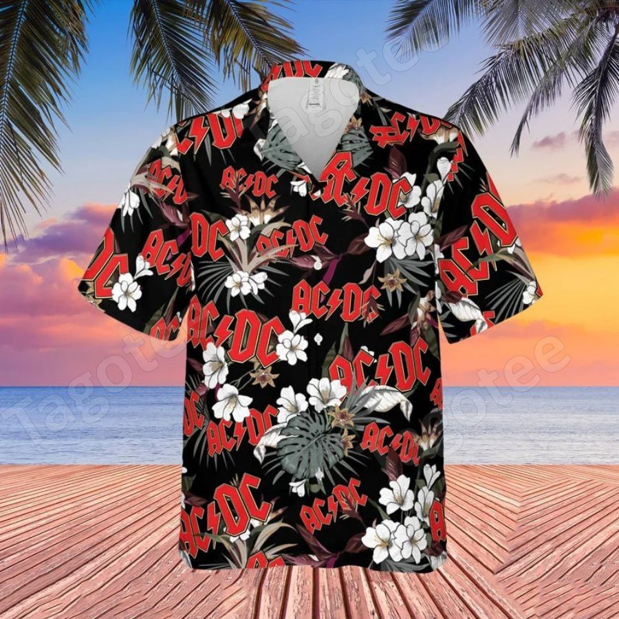 AC DC Logo Tropical Forest 3D Hawaiian Shirt Unisex All Size SE289