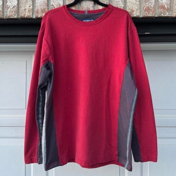 RED MONDETTA SPORT VENT PANEL LONG SLEEVE