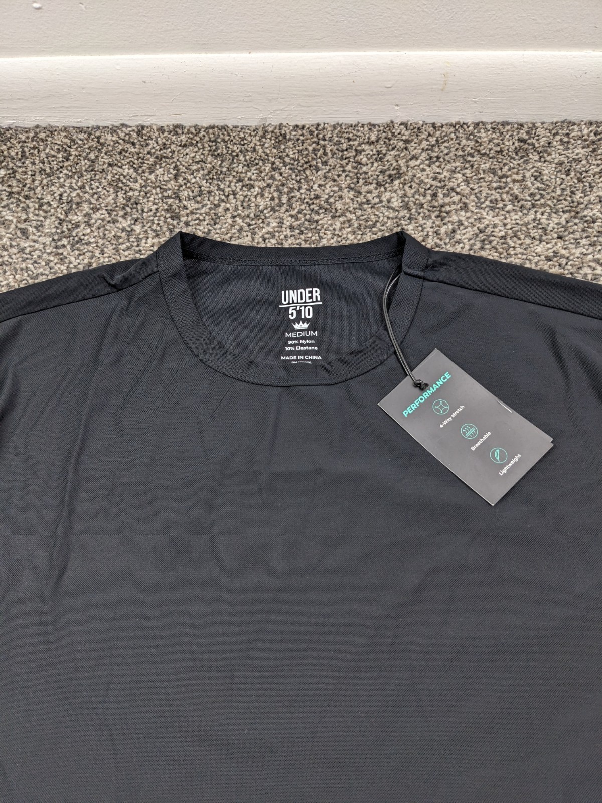 NWT Under 510 Shirt Performance Gym Workout Nylon Black Mens Medium