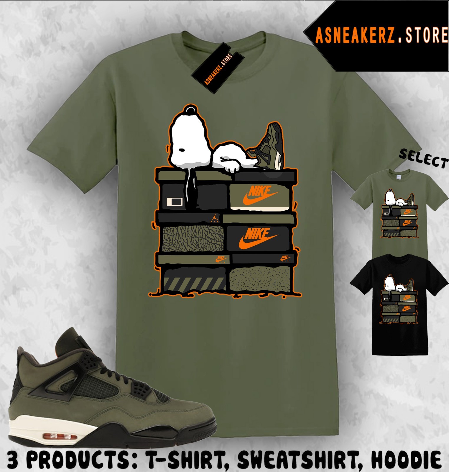 Shirt Match Undefeated x AJ 4 OG 2025 Sneaker Matching Sneakerhead S Dog T-Shirt